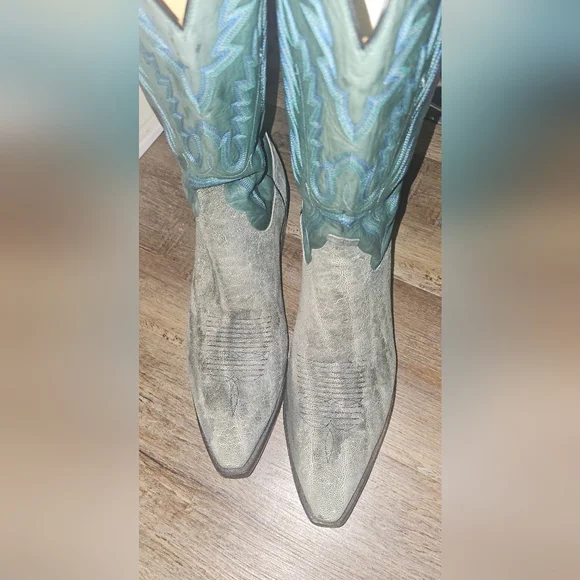 Lucchese Green Elephant Cowboy Boots 13D - Picture 3 of 15